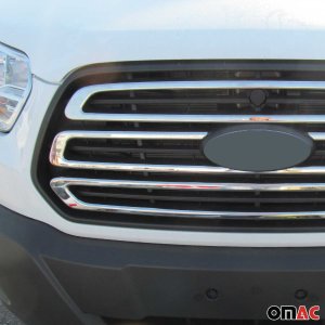 Ford Transit Grill - Front - Omac - S.Steel 3 Pcs - Gloss Silver - 2015-2020